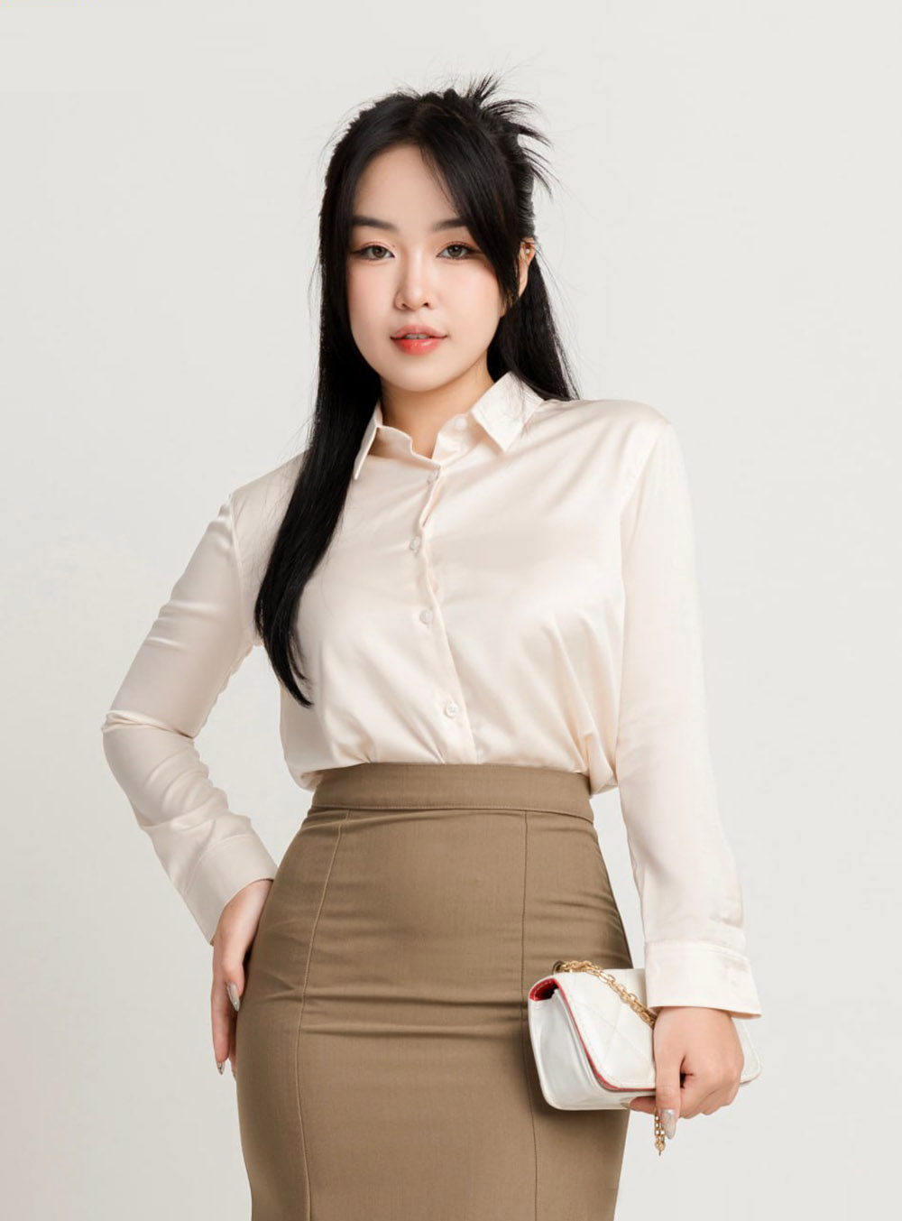 Áo Sơ Mi Basic Nữ Tay Dài